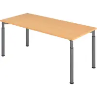 Bümö Schreibtisch Serie-Y - Nachbildung: Buche, Gestell: Graphit, Größe: 180 x 80 cm