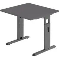 Bümö Schreibtisch Serie-O - Größe: 80 x 80 cm, Nachbildung: Graphit, Gestell: Graphit