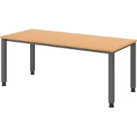 Bümö Schreibtisch Serie-Q - Nachbildung: Buche, Gestell: Graphit, Größe: 180 x 80 cm