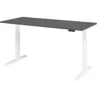 Bümö Schreibtisch elektrisch XMKA - Nachbildung: Graphit, Größe: 180 x 80 cm, Gestell: Weiß