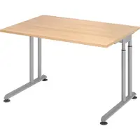 Bümö Schreibtisch Serie-Z - Gestell: Silber, Größe: 120 x 80 cm, Nachbildung: Eiche