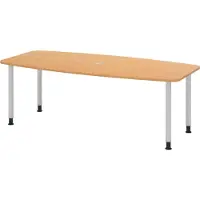 Bümö Konferenztisch klein KT22 - Nachbildung: Buche, tischfuss: Füße in Silber