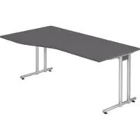 Bümö Schreibtisch Serie-N - Nachbildung: Graphit, Größe: 180 x 100 cm