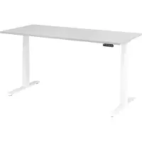 Bümö Schreibtisch elektrisch XDKB - Nachbildung: Grau, Größe: 180 x 80 cm, Gestell: Weiß
