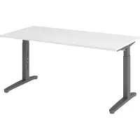 Bümö Schreibtisch Serie-XB - Nachbildung: Weiß, Größe: 160 x 80 cm, Gestell: Graphit