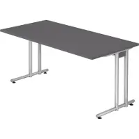 Bümö Schreibtisch Serie-N - Größe: 160 x 80 cm, Nachbildung: Graphit