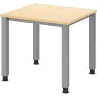 Bümö Schreibtisch Serie-Q - Nachbildung Ahorn, Gestell: Silber, Größe: 80 x 80 cm