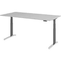 Bümö Schreibtisch elektrisch XBHM - Nachbildung: Grau, Größe: 200 x 100 cm, Gestell: Graphit/Alu poliert