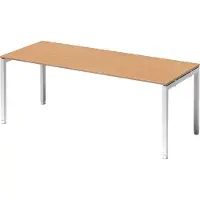 Bisley Cito Schreibtisch U-Gestell verstellbar - Nachbildung: Buche, Gestell: Verkehrsweiß, Größe: 200 x 80 cm