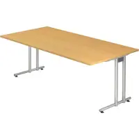 Bümö Schreibtisch Serie-N - Nachbildung: Buche, Größe: 200 x 100 cm