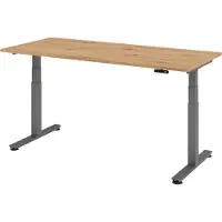 Bümö Schreibtisch elektrisch XDSM - Nachbildung: Asteiche, Gestell: Graphit, Größe: 180 x 80 cm
