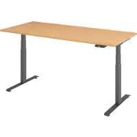Bümö Schreibtisch elektrisch Lite - Nachbildung: Buche, Gestell: Graphit, Größe: 180 x 80 cm