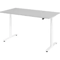 Bümö Schreibtisch elektrisch Bluetooth & App XDLR - Größe: 160 x 80 cm, Nachbildung: Grau, Gestell: Weiß