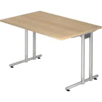 Bümö Schreibtisch Serie-N - Größe: 120 x 80 cm, Nachbildung: Eiche