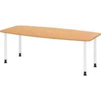 Bümö Konferenztisch klein KT22 - Nachbildung: Buche, tischfuss: Füße in Weiß