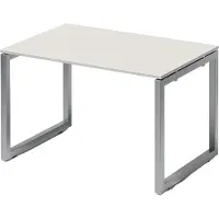 Bisley Cito Schreibtisch O-Gestell fixiert - Gestell: Silber, Größe: 120 x 80 cm, Nachbildung: Grauweiß