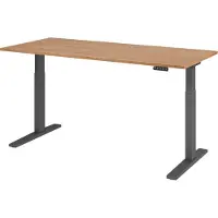 Bümö Schreibtisch elektrisch XMKA - Gestell: Graphit, Nachbildung: Nussbaum, Größe: 180 x 80 cm