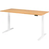 Bümö Schreibtisch elektrisch XMKA - Nachbildung: Buche, Größe: 180 x 80 cm, Gestell: Weiß
