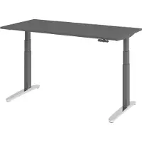 Bümö Schreibtisch elektrisch XBHM - Größe: 160 x 80 cm, Nachbildung: Graphit, Gestell: Graphit/Alu poliert