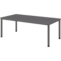 Bümö Schreibtisch Serie-H - Nachbildung: Graphit, Gestell: Graphit, Größe: 200 x 100 cm