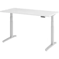 Bümö Schreibtisch elektrisch XBHM - Nachbildung: Weiß, Gestell: Silber, Größe: 160 x 80 cm