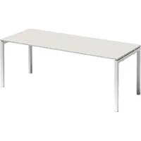 Bisley Cito Schreibtisch U-Gestell fixiert - Gestell: Verkehrsweiß, Nachbildung: Grauweiß, Größe: 200 x 80 cm