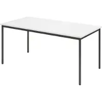 Bümö Kantinentisch Serie-V - Größe: 160x80 cm, Optik: Weiß/Schwarz