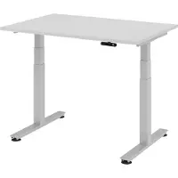 Bümö Schreibtisch elektrisch XDSM - Gestell: Silber, Größe: 120 x 80 cm, Nachbildung: Grau