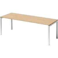 Bisley Cito Schreibtisch U-Gestell fixiert - Nachbildung Ahorn, Gestell: Verkehrsweiß, Größe: 220 x 80 cm