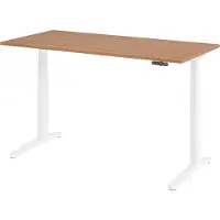 Bümö Schreibtisch elektrisch XBHM - Größe: 160 x 80 cm, Nachbildung: Nussbaum, Gestell: Weiß