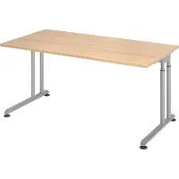 Bümö Schreibtisch Serie-Z - Gestell: Silber, Größe: 160 x 80 cm, Nachbildung: Eiche