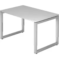 Bümö Schreibtisch Serie-R - Gestell: Silber, Größe: 120 x 80 cm, Nachbildung: Grau