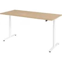 Bümö Schreibtisch elektrisch Bluetooth & App XDLR - Größe: 180 x 80 cm, Gestell: Weiß, Nachbildung: Eiche