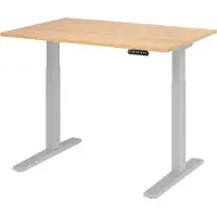 Bümö Schreibtisch elektrisch XMKA - Gestell: Silber, Größe: 120 x 80 cm, Nachbildung: Eiche