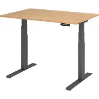 Bümö Schreibtisch elektrisch XDKB - Größe: 120 x 80 cm, Gestell: Graphit, Nachbildung: Eiche