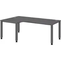Bümö Schreibtisch Serie-Q - Nachbildung: Graphit, Gestell: Graphit, Größe: Eckschreibtisch 200 x 120 cm