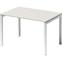 Bisley Cito Schreibtisch U-Gestell fixiert - Größe: 120 x 80 cm, Gestell: Verkehrsweiß, Nachbildung: Grauweiß