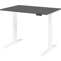 Bümö Schreibtisch elektrisch XMKA - Größe: 120 x 80 cm, Nachbildung: Graphit, Gestell: Weiß
