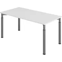 Bümö Schreibtisch Serie-Y - Größe: 160 x 80 cm, Gestell: Graphit, Nachbildung: Grau