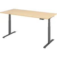 Bümö Schreibtisch elektrisch Lite - Nachbildung Ahorn, Gestell: Graphit, Größe: 180 x 80 cm