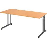 Bümö Schreibtisch Serie-Z - Nachbildung: Buche, Gestell: Graphit, Größe: 180 x 80 cm