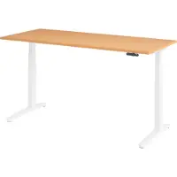 Bümö Schreibtisch elektrisch XBHM - Nachbildung: Buche, Größe: 180 x 80 cm, Gestell: Weiß