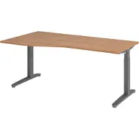 Bümö Schreibtisch Serie-XB - Gestell: Graphit, Nachbildung: Nussbaum, Größe: 180 x 100 cm