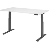 Bümö Schreibtisch elektrisch XDKB - Nachbildung: Weiß, Größe: 160 x 80 cm, Gestell: Graphit