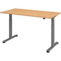Bümö Schreibtisch elektrisch XMST - Nachbildung: Buche, Größe: 160 x 80 cm, Gestell: Graphit