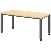 Bümö Schreibtisch Serie-Q - Nachbildung Ahorn, Größe: 160 x 80 cm, Gestell: Graphit