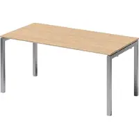 Bisley Cito Schreibtisch U-Gestell fixiert - Nachbildung Ahorn, Gestell: Silber, Größe: 160 x 80 cm