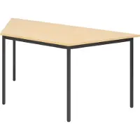 Bümö Kantinentisch Serie-V - Größe: Trapez: 160x69 cm, Optik: Ahorn/Schwarz