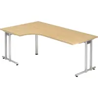Bümö Schreibtisch Serie-N - Nachbildung Ahorn, Größe: Eckschreibtisch 200 x 120 cm
