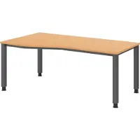 Bümö Schreibtisch Serie-Q - Nachbildung: Buche, Gestell: Graphit, Größe: 180 x 100 cm